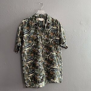 Molisani Italy Vintage 100% Silk Button Down Shirt Size M